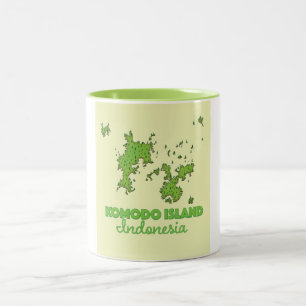 Komodo Insel Indonesien Karte Zweifarbige Tasse