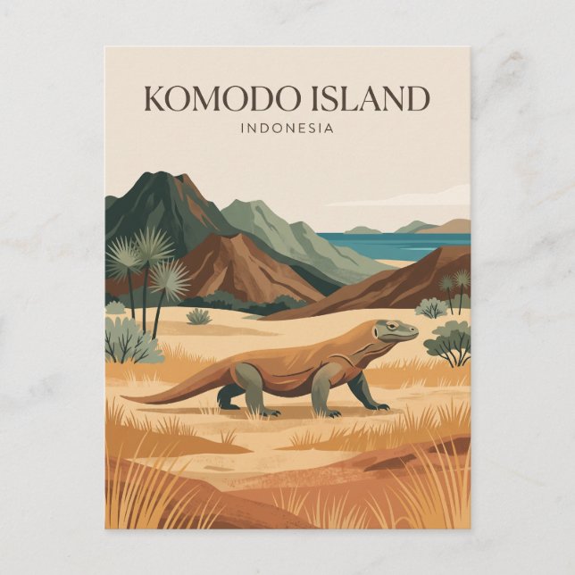 Komodo-Insel Indonesien Postkarte (Vorderseite)