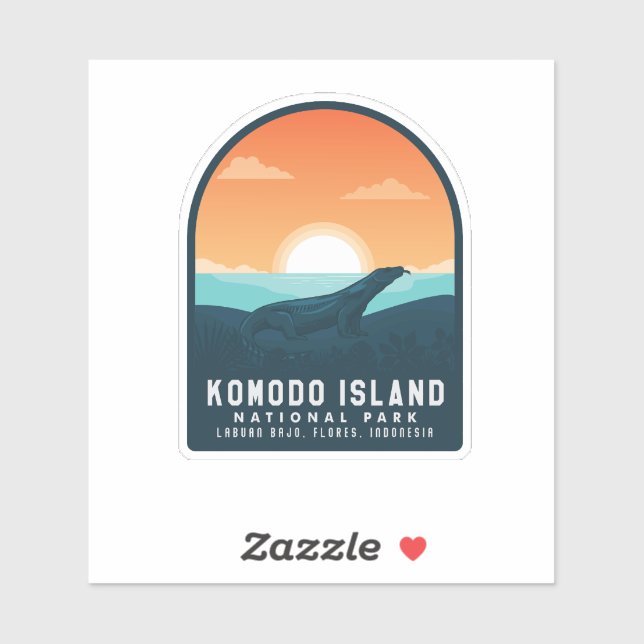 Komodo Island National Park Indonésie Sticker (Feuille)