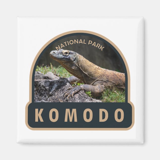 Komodo Nationalpark Indonesien Vintag Magnet (Vorne)