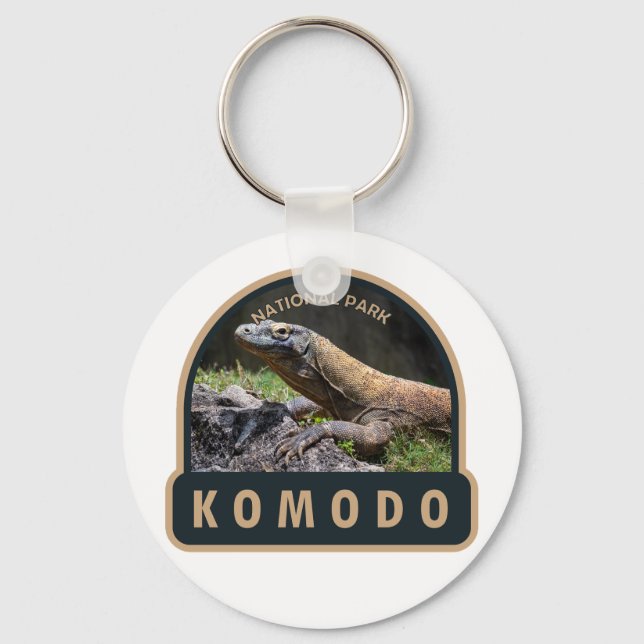 Komodo Nationalpark Indonesien Vintag Schlüsselanhänger (Vorderseite)