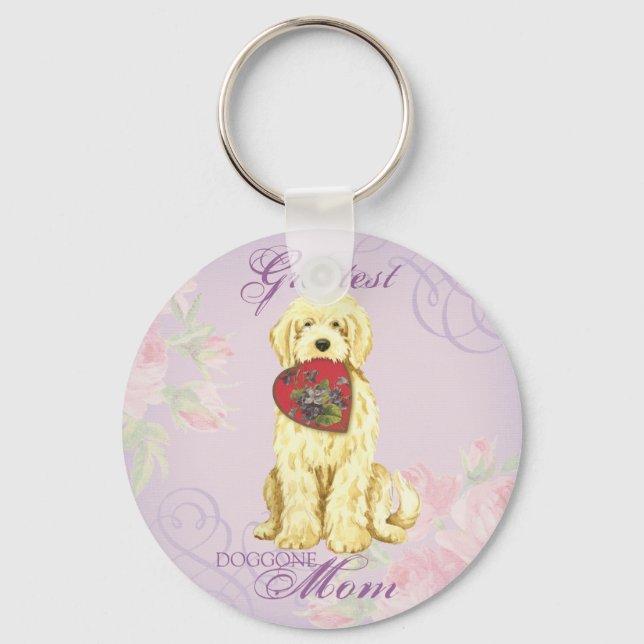 Komondor Heart Mama Schlüsselanhänger (Vorderseite)