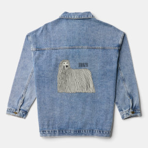 Komondor Hund Cartoon Illustration Jeansjacke