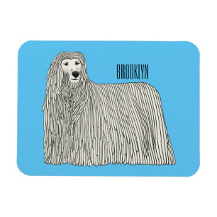 Komondor Hund Cartoon Illustration Magnet