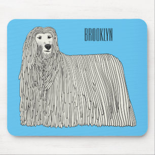 Komondor Hund Cartoon Illustration Mousepad