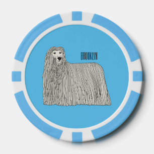 Komondor Hund Cartoon Illustration Pokerchips