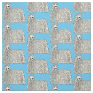 Komondor Hund Cartoon Illustration Stoff