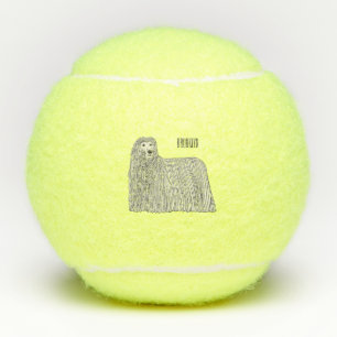 Komondor Hund Cartoon Illustration Tennisbälle