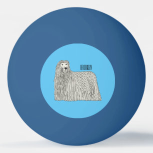 Komondor Hund Cartoon Illustration Tischtennisball