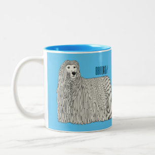 Komondor Hund Cartoon Illustration Zweifarbige Tasse