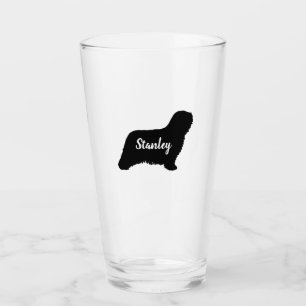 Komondor Hunde Rasse Silhouette Personalisiert Glas