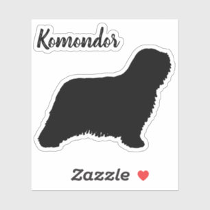Komondor Hunde Silhouette Vinyl Sticker