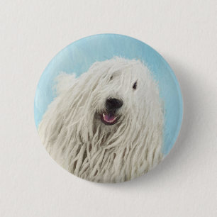 Komondor-Malerei - Niedliche Original-Hunde-Kunst Button