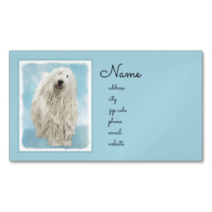 Komondor-Malerei - Niedliche Original-Hunde-Kunst Magnetische Visitenkarte