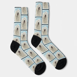 Komondor Malerei Ungarisch Süß Original Hunde Kuns Socken