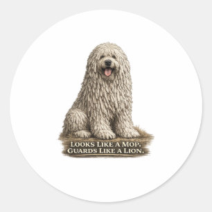 Komondor – Sieht aus wie ein Mopp, bewacht wie ein Runder Aufkleber