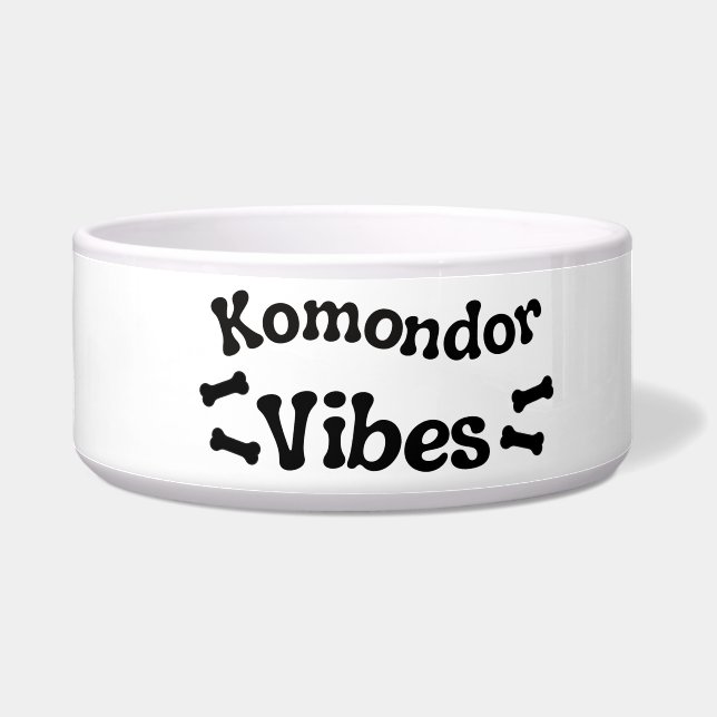Komondor Vibes Keramik Dog Bowl Napf (Links)