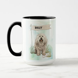 Komondor Watercolor Personalized Dog Tasse