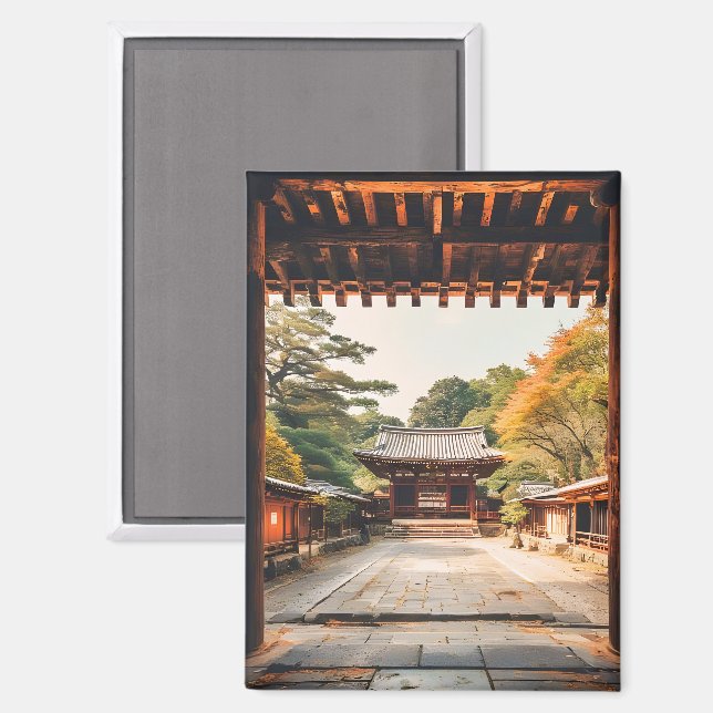 Komorebi - The Sun-Drenched Temple Magnet (Vorderseite/Rückseite)