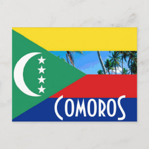 Komoren - Flagge der Komoren Postkarte