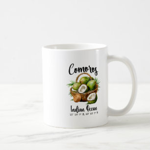 Komoren Kokosnuss Indischer Ozean Tropeninsel Gps Kaffeetasse