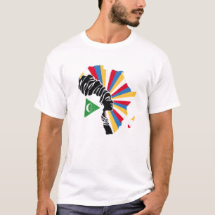 Komoren Komorische Flagge Afrika Karte Ethnisches T-Shirt