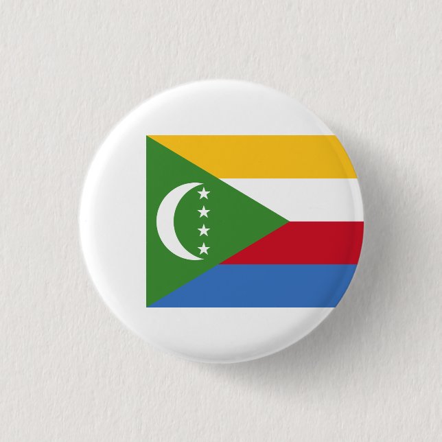Komorische Flagge, Flagge der Komoren Button (Vorderseite)