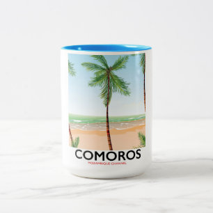 Komoros Insel Urlaub Poster. Zweifarbige Tasse