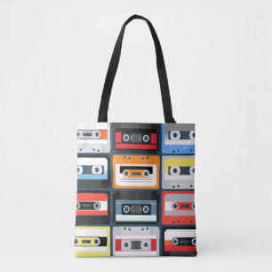Kompakte Kassetten. Set. Vintage Bildfläche Tasche