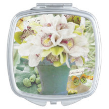 Kompakter Spiegel mit Orchid-Design