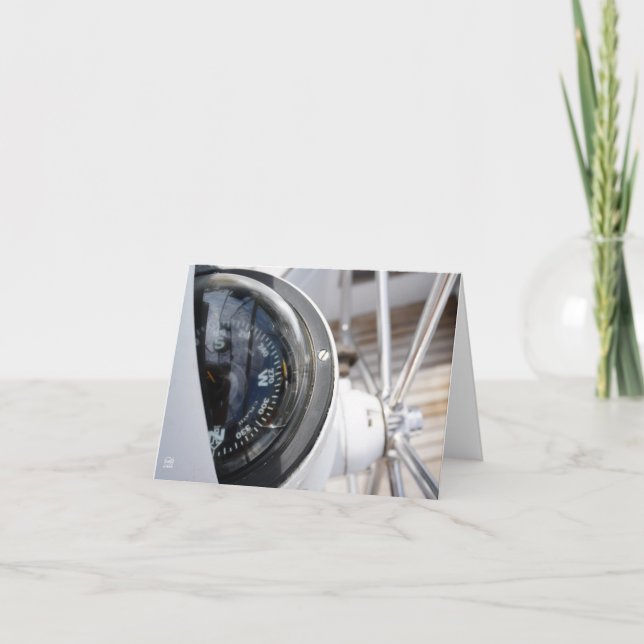 Kompas dat de richting geeft aan een avontuur.  dankeskarte (Vorderseite)