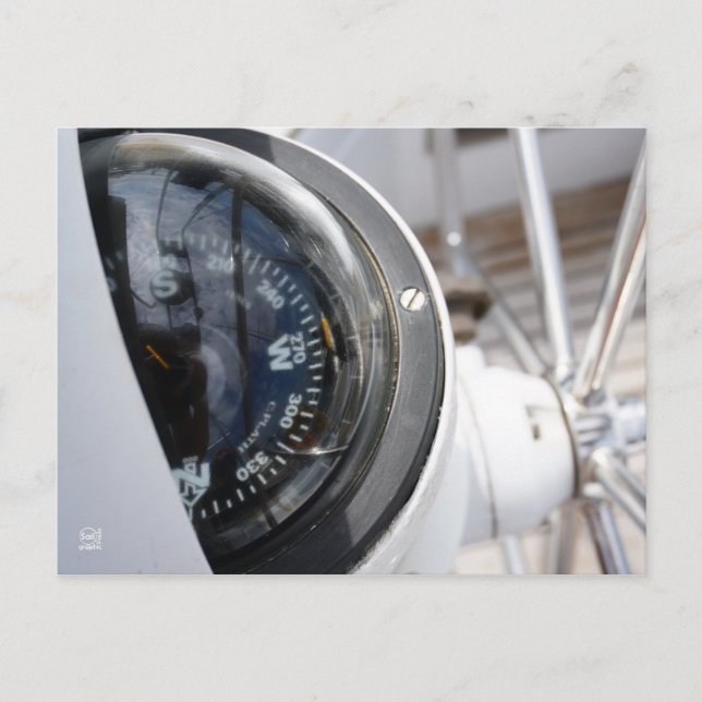 Kompas dat de richting geeft aan een avontuur. postkarte (Vorderseite)
