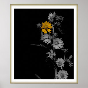 Kompass-Blumen-Druck Poster