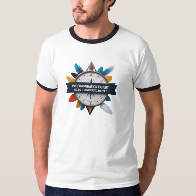 Kompass & Federn Ringer T-Shirt (Vorderseite)