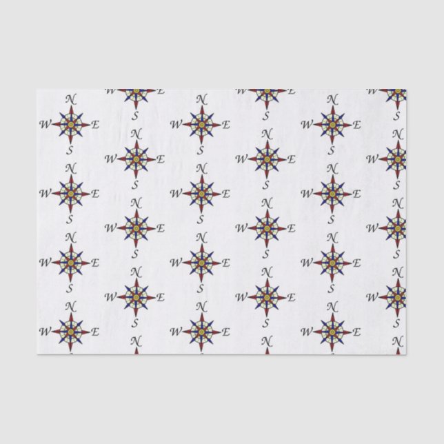 Kompass-Geschenkpapier Seidenpapier (Vorderseite)