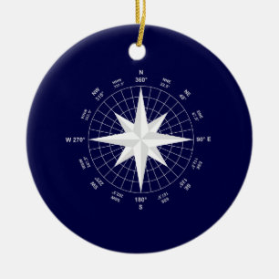 Kompass Keramik Ornament