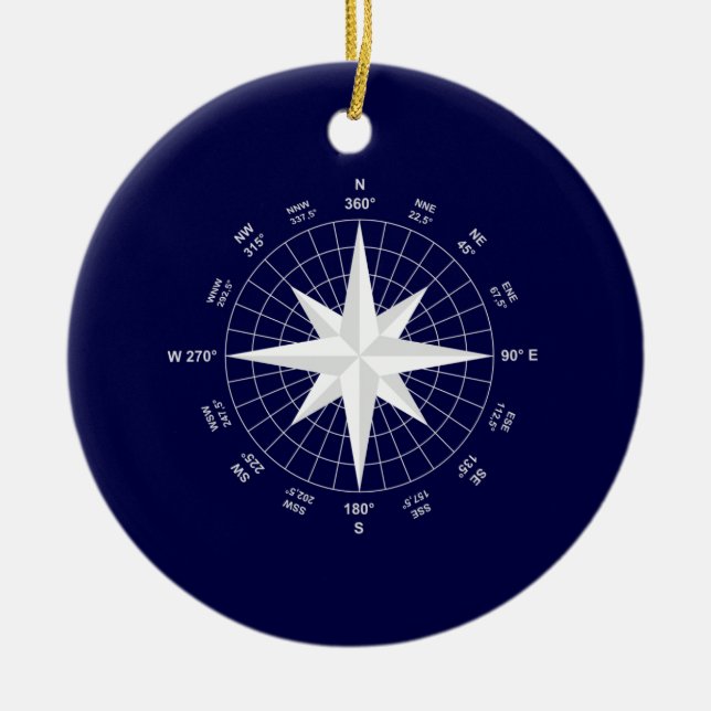 Kompass Keramik Ornament (Vorne)