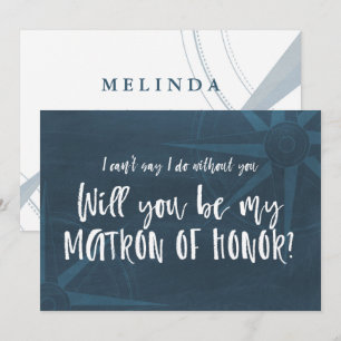 Kompass Nautical Wirst du meine Trauzeugin sein Einladung