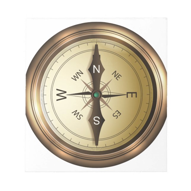 Kompass Nord-Südosten Notizblock (Vorderseite)