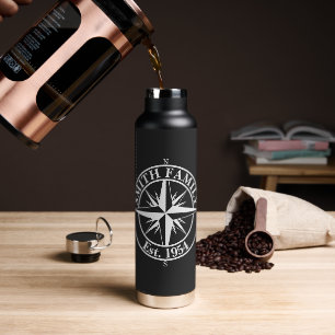 Kompass-Stern-Monogramm personalisierbares Emblem Trinkflasche