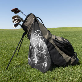 Kompass-Sternemblem monogramm dramatische Berge Golfhandtuch
