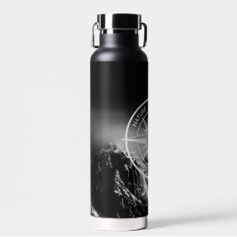 Kompass-Sternemblem monogramm dramatische Berge Trinkflasche