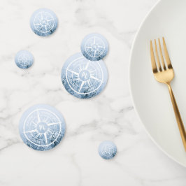 Kompass-Sternemblem monogramm Winterfichtenwald Konfetti