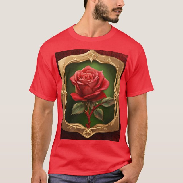 Kompass-T - Shirt für Rose im Tattoo-Stil (Vorderseite)