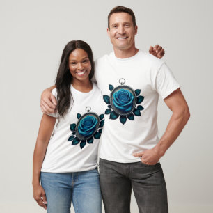 Kompass-T - Shirt für Rose im Tattoo-Stil - Symbol
