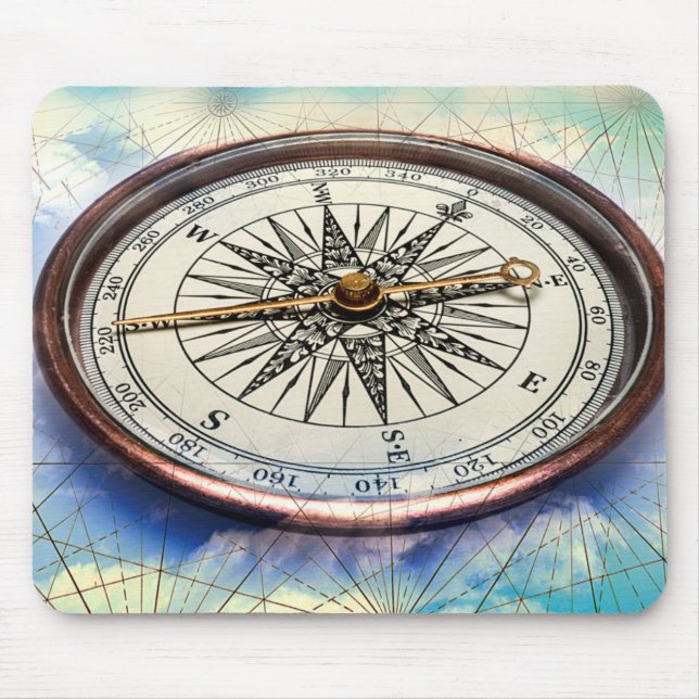 Kompass-Wolken Mousepad (Vorne)