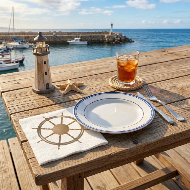 Kompassdesign für Vintage Schiffsmaschinen Serviette (Von Creator hochgeladen)