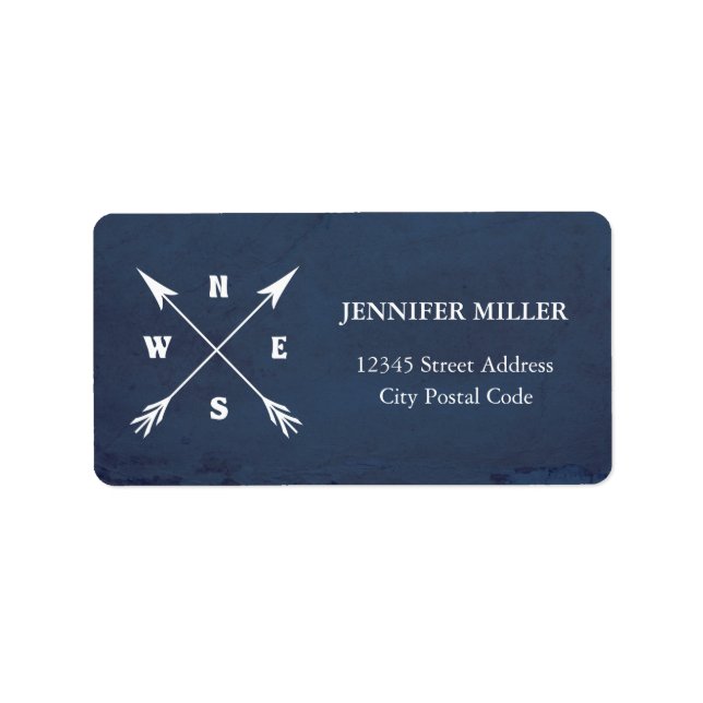 Kompasspfeile Adressaufkleber (Vorne)