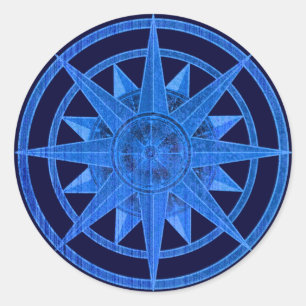 Kompassrose Runder Aufkleber