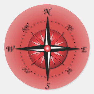 Kompassrose Runder Aufkleber